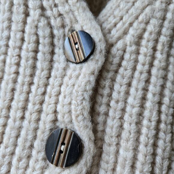 Ulla Johnson Alpaca Blend Chunky Knit Cardigan Sweater Women Sz Medium Cream EUC - Picture 9 of 16